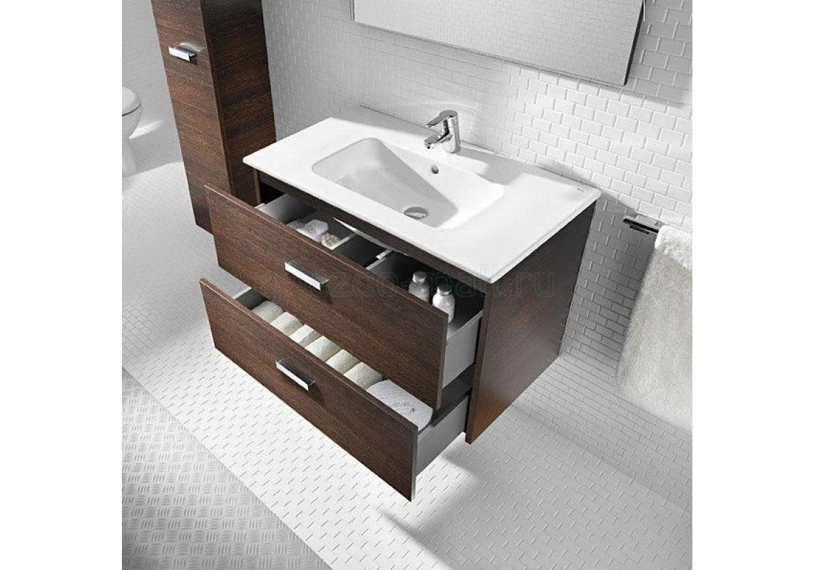 Приобрести тумба подвесная roca victoria nord с раковиной 80 см, венге z.ru90.0.003.1; 7.3279.9.c00.0