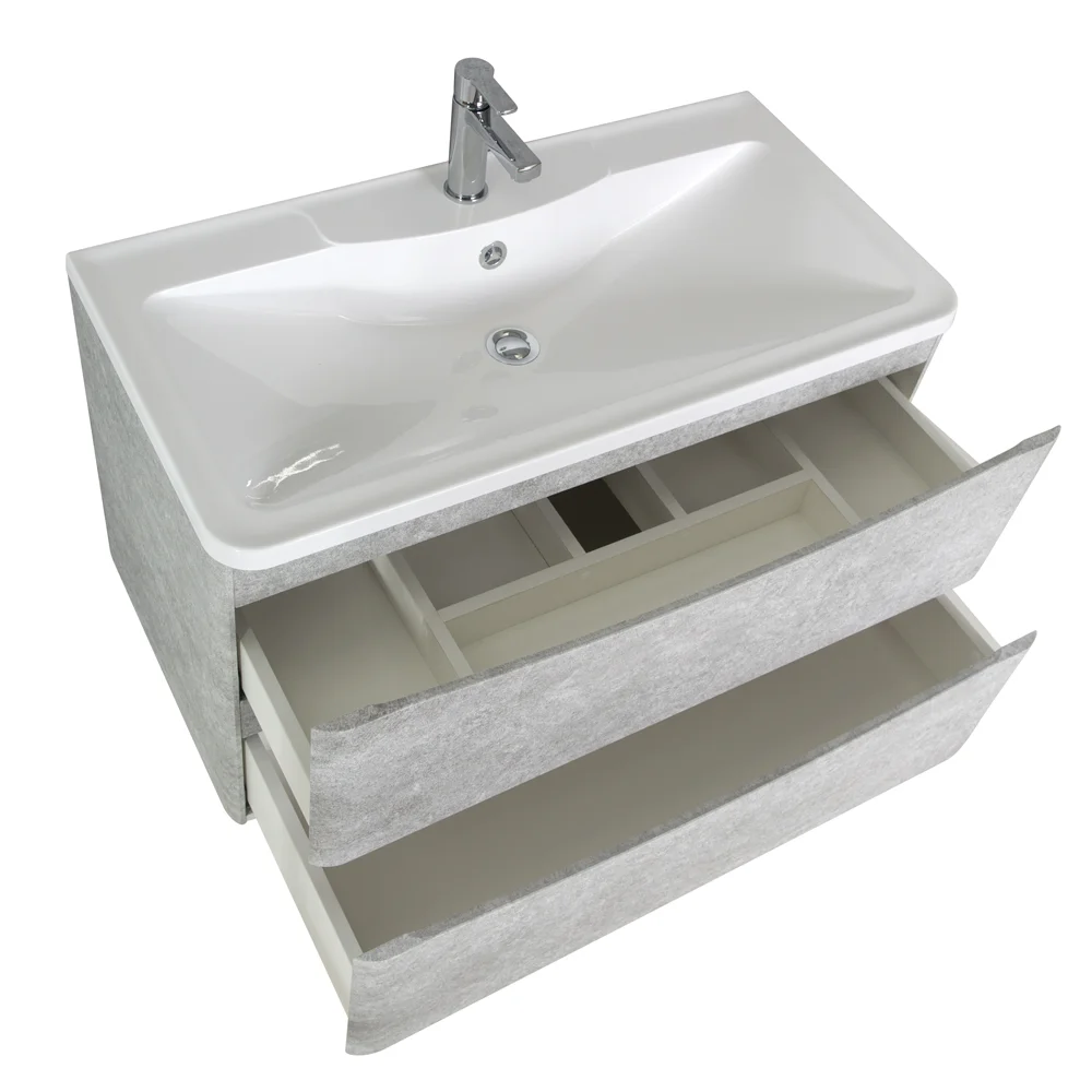 Приобрести belbagno тумба с раковиной acqua 90 см, подвесная cemento verona grigio, белая раковина