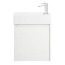 BelBagno Тумба с раковиной KRAFT MINI 50 см, подвесная Bianco Opaco левосторонняя, белая раковина