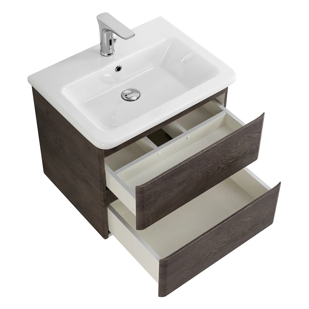 Приобрести belbagno тумба с раковиной albano-cer 50 см, подвесная rovere nature grigio, белая раковина