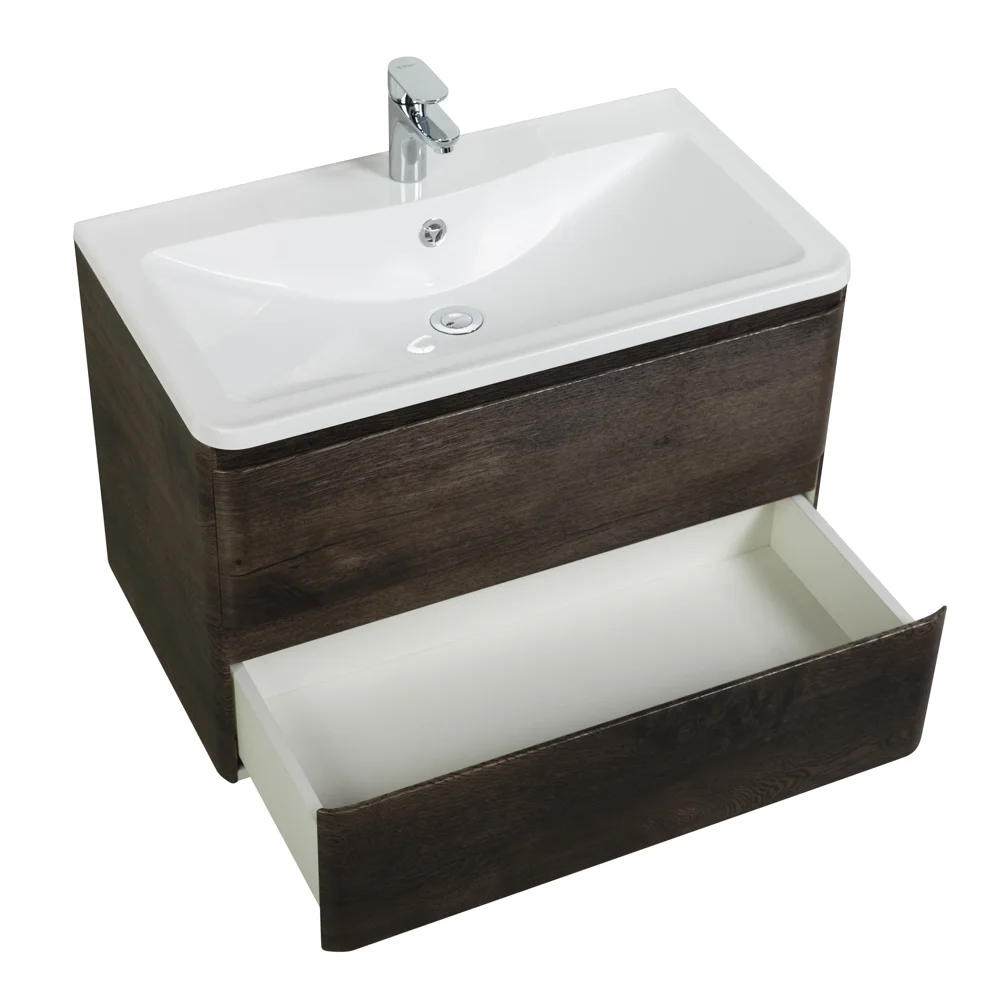 Приобрести belbagno тумба с раковиной albano 80 см, подвесная rovere nature grigio, белая раковина