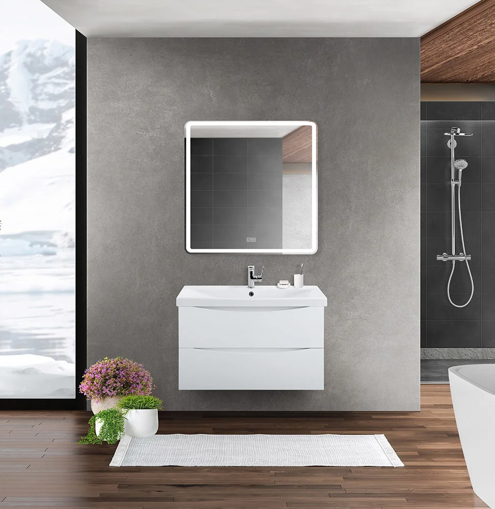 Приобрести belbagno тумба с раковиной marino-cer 80 см, подвесная bianco lucido , белая раковина