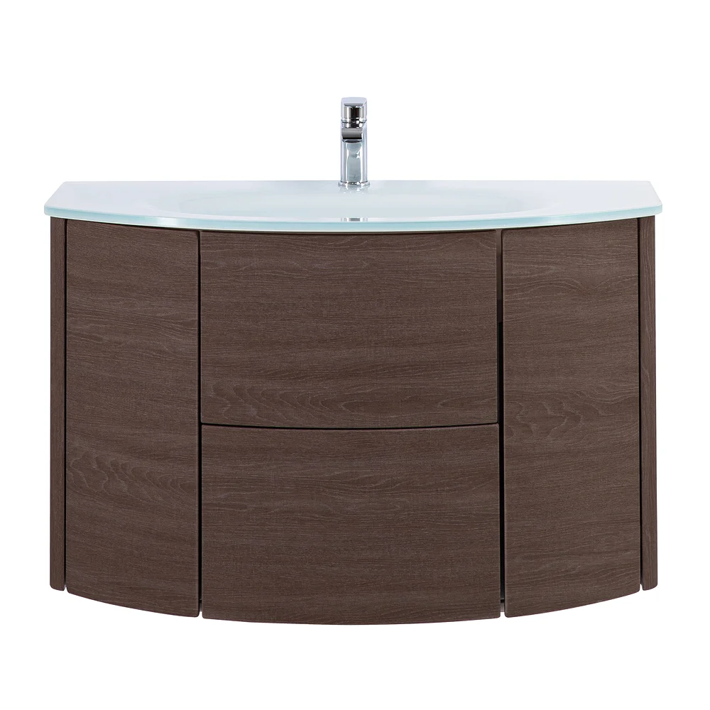 Приобрести cezares тумба подвесная с раковиной eden 91 см rovere scuro soft, стекло, коричневая 55070