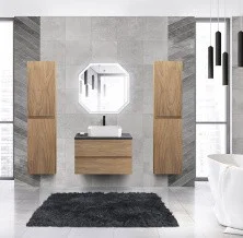 Cezares Тумба со столешницей MOLVENO 46 80 см Noce Chiaro, черный MOLVENO 46-80-2C-SO-NR