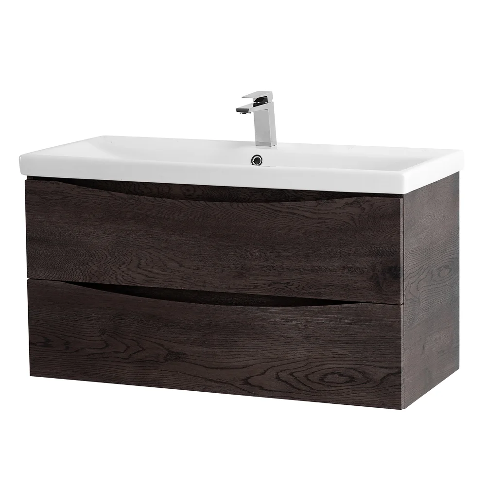 Приобрести belbagno тумба с раковиной marino-cer 100 см, подвесная rovere nature grigio, белая раковина