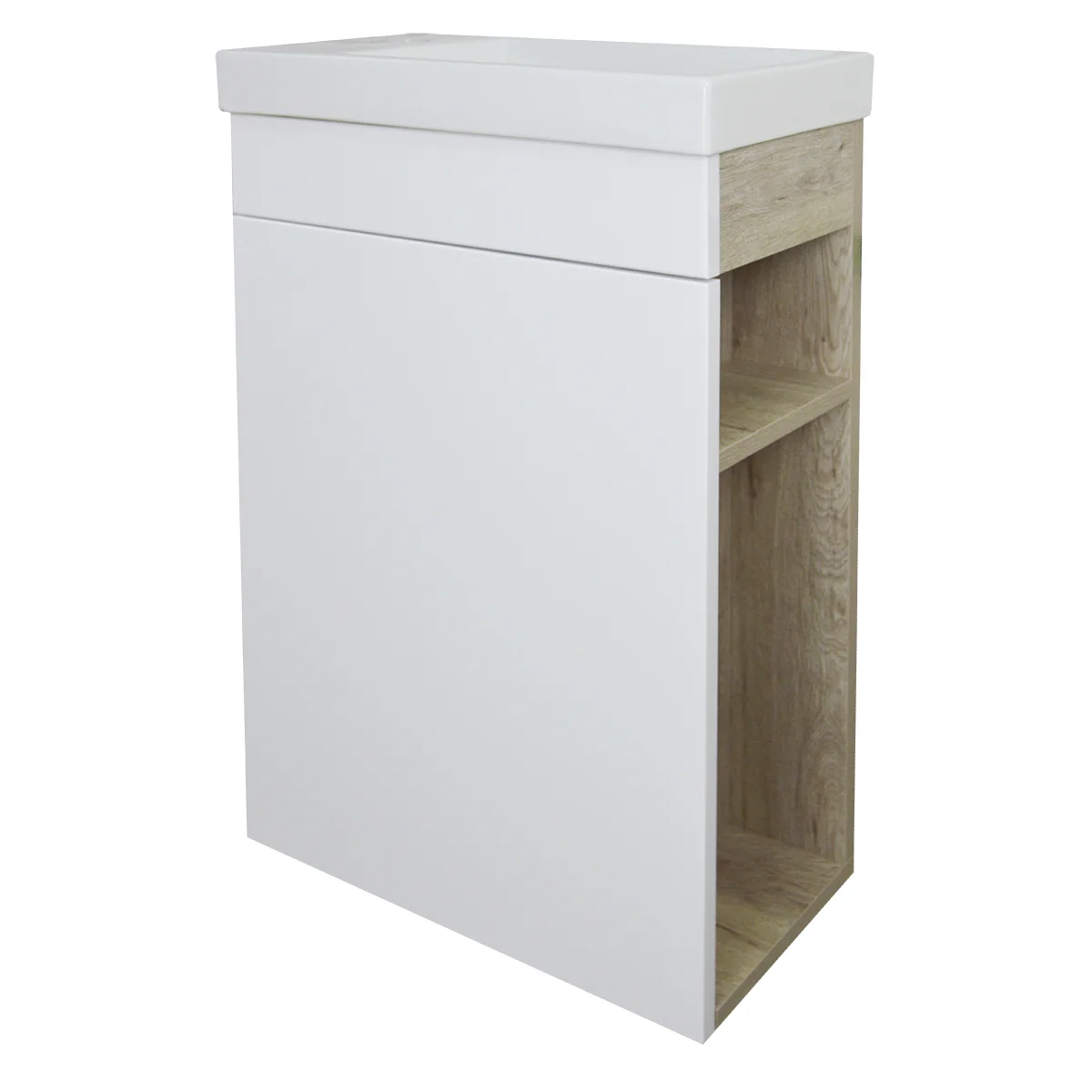 Приобрести loranto тумба подвесная с раковиной стиль 40 42,5х73 см, левосторонняя, белая (cs00082118)