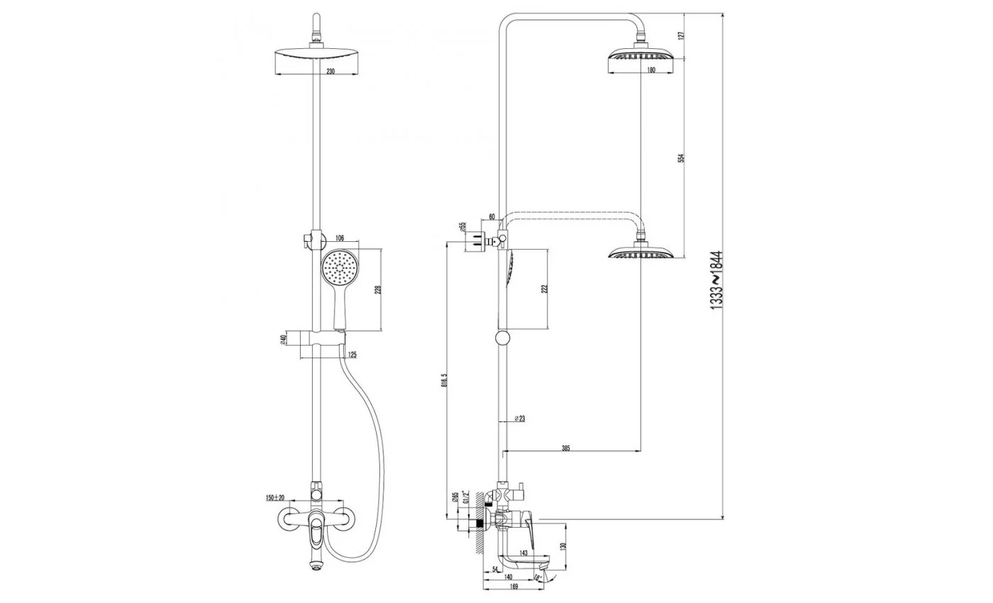 Приобрести lemark душевая система omega, хром lm3162c