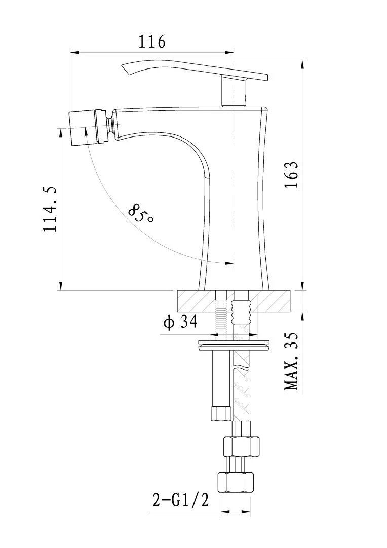 Приобрести смеситель для биде wonzon & woghand triumph, хром (ww-565001-cr)