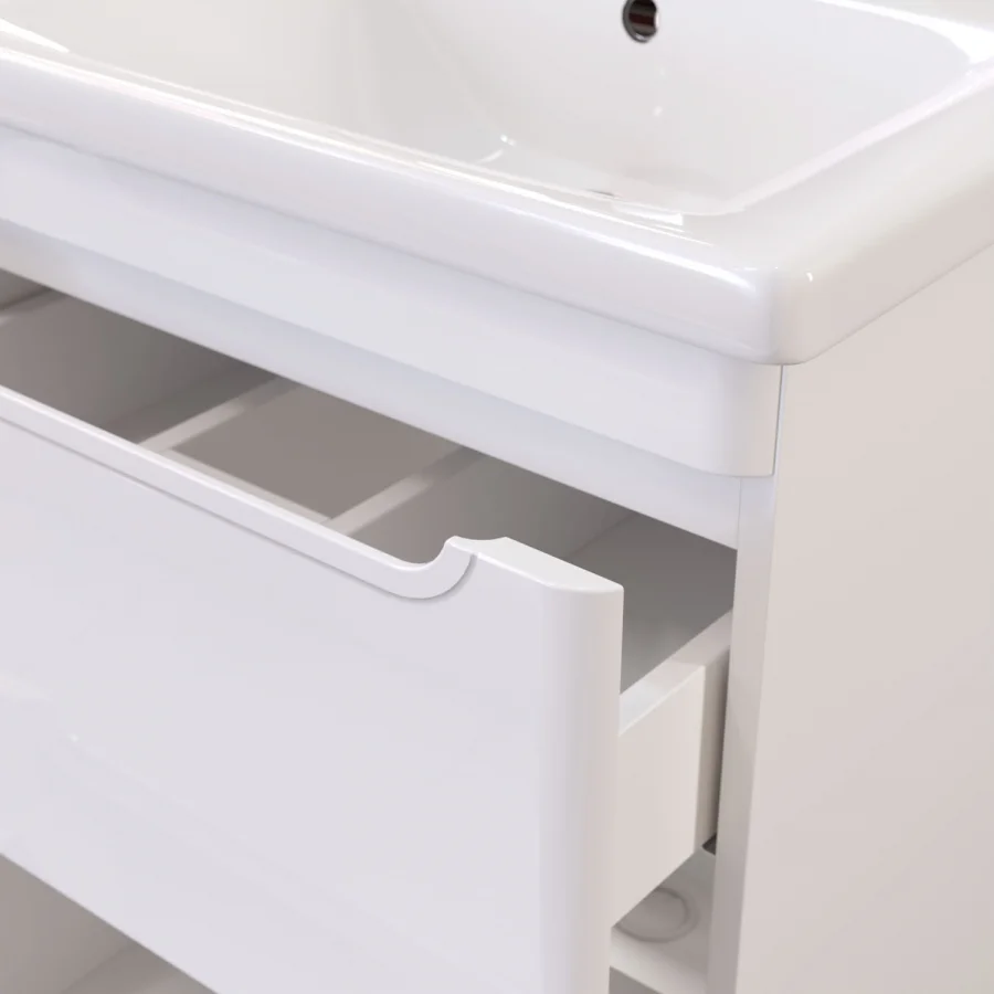 Приобрести mirsant тумба напольная сити 80 см с раковиной миранда-80, белая ут000080938