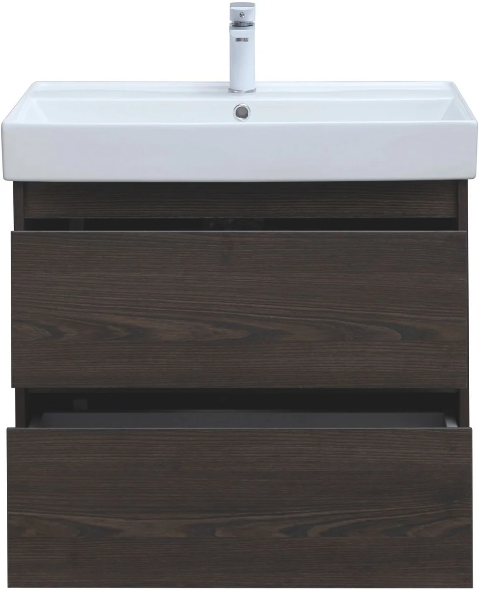 Приобрести aquanet тумба с раковиной nova lite 75 см,дуб черный (2 ящика)