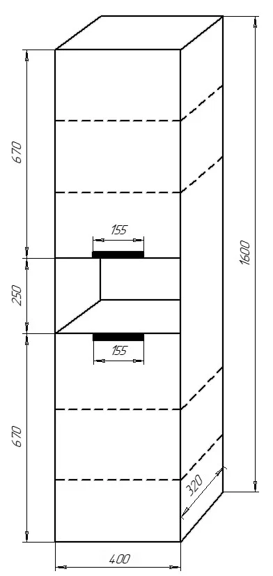Приобрести пенал подвесной azario gris 40 универсальный, дуб веллингтон/антрацит