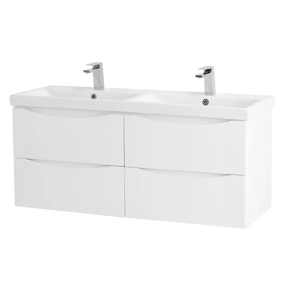 Приобрести belbagno тумба с раковиной marino-cer 120 см, подвесная с ящиками bianco opaco, белая раковина