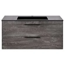 Vincea Тумба подвесная Chiara 100 см, серый камень с черной раковиной VMC-2C2100GS;VCB-13100B