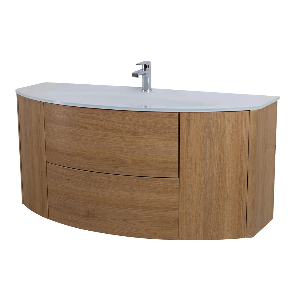 Приобрести cezares тумба подвесная с раковиной eden 121 см rovere tabacco, стекло, дерево 54842