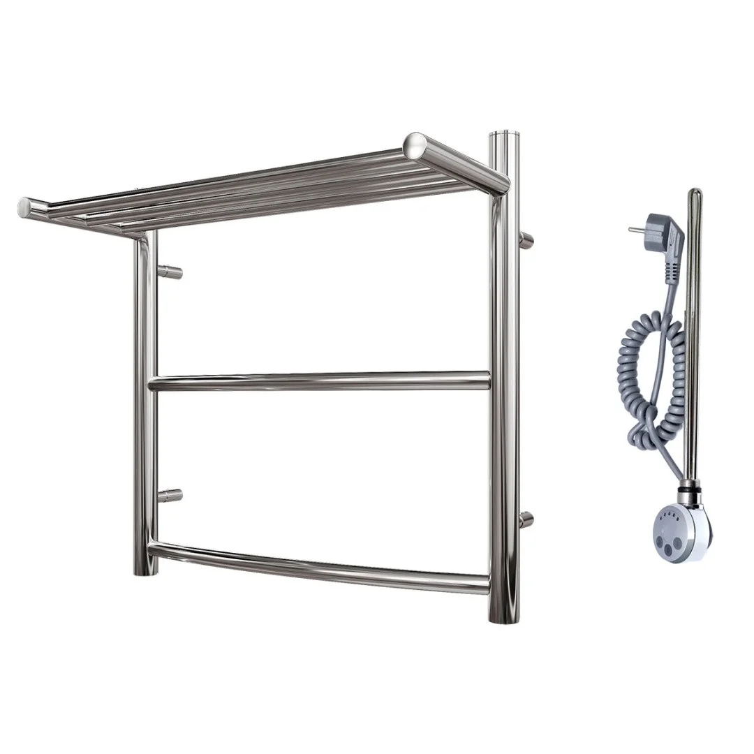 Приобрести полотенцесушитель электрический point 500х500 афина с полкой п2, хром pn04155pe