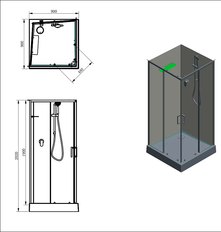 Приобрести aquanet душевая кабина passion evo s black 90x90 см