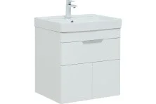 Aquanet Тумба с раковиной Ирис new 60 см, белая глянец (1 ящик, 2 дверцы)