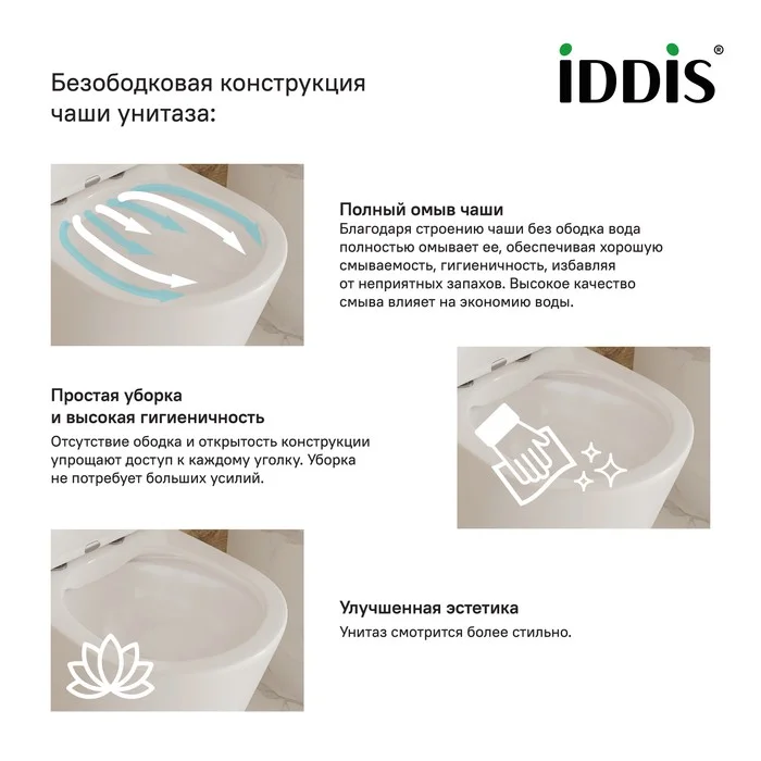 Приобрести iddis напольный унитаз-компакт calipso rimless, безободковый, крышка быстросъемная с микролифтом calrdsei24