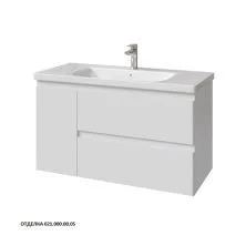 Caprigo Тумба с раковиной FORTE-Smalty 100 см, левая, белая, эмаль