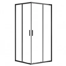 Душевое ограждение Azario Milton 100х100 см, черное 6мм, прозрачное стекло