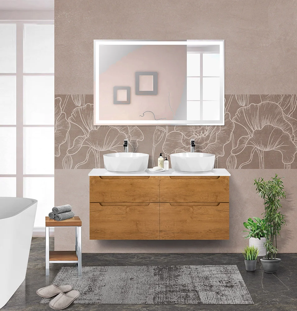 Приобрести belbagno тумба со столешницей etna-h60 120 см, подвесная rovere nature