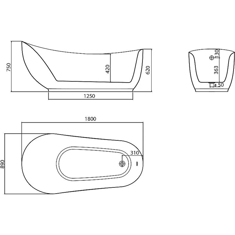 Приобрести grossman отдельностоящая ванна style 180x89 см, черная матовая gr-2303mb