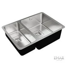 Oulin Кухонная мойка 59х42 см, правостороняя, сатин Oulin OL-0369R