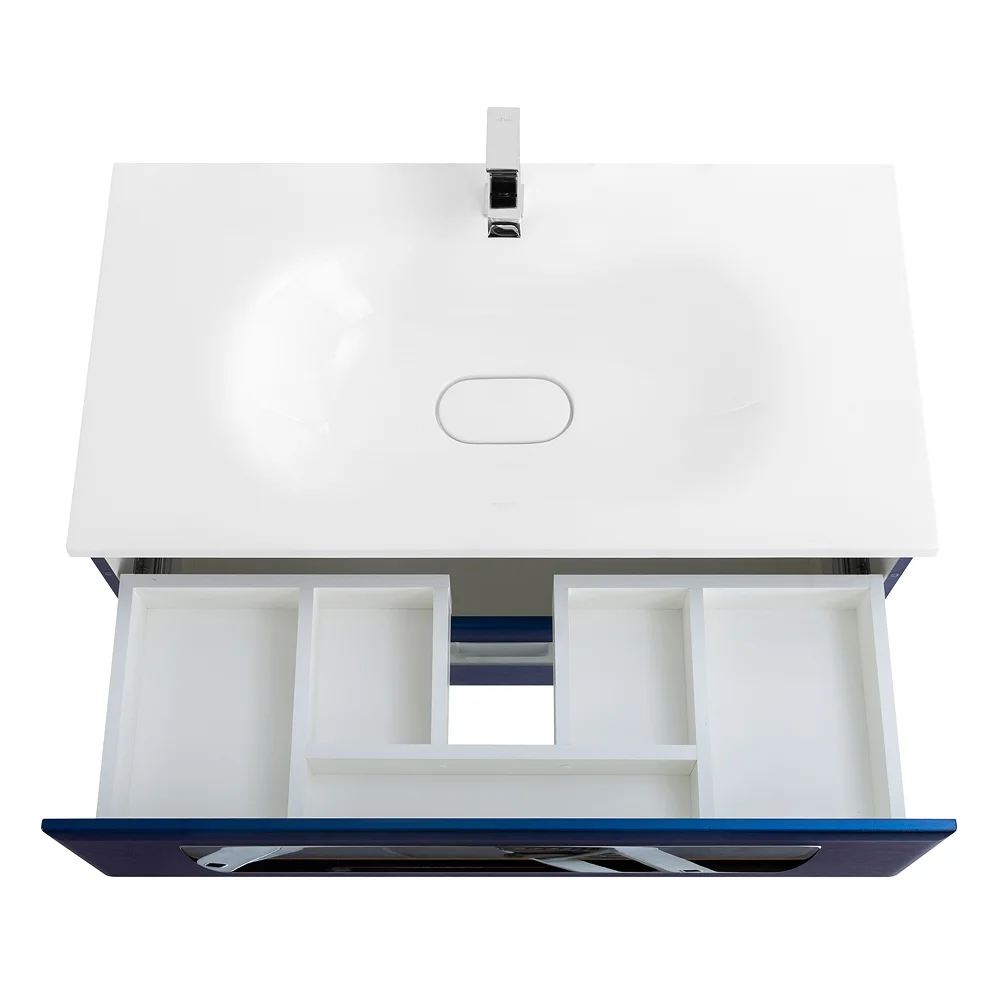 Приобрести cezares тумба подвесная с раковиной eco 90 см sapfiro, синяя eco-900-2c-so-spf-p