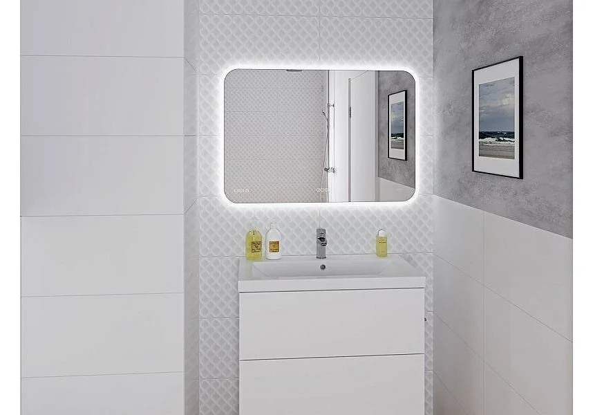 Приобрести зеркало cersanit design pro 070 led 80 см, lu-led070*80-p-os