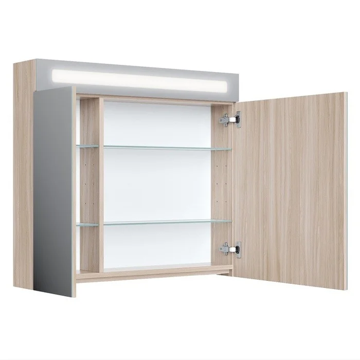 Приобрести iddis зеркало-шкаф mirro 80х70см, с подсветкой, под дерево mir80n2i99