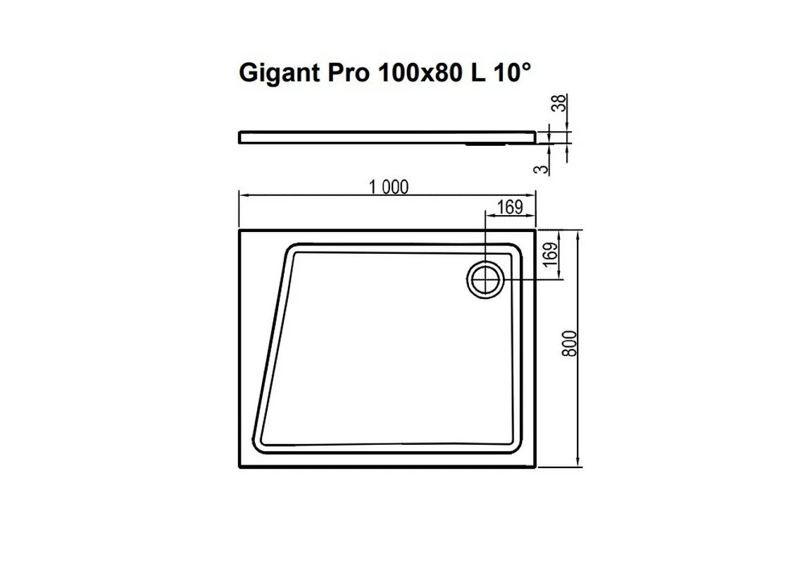 Приобрести поддон каменный ravak gigant pro 10° 100х80 см xa05a40101p