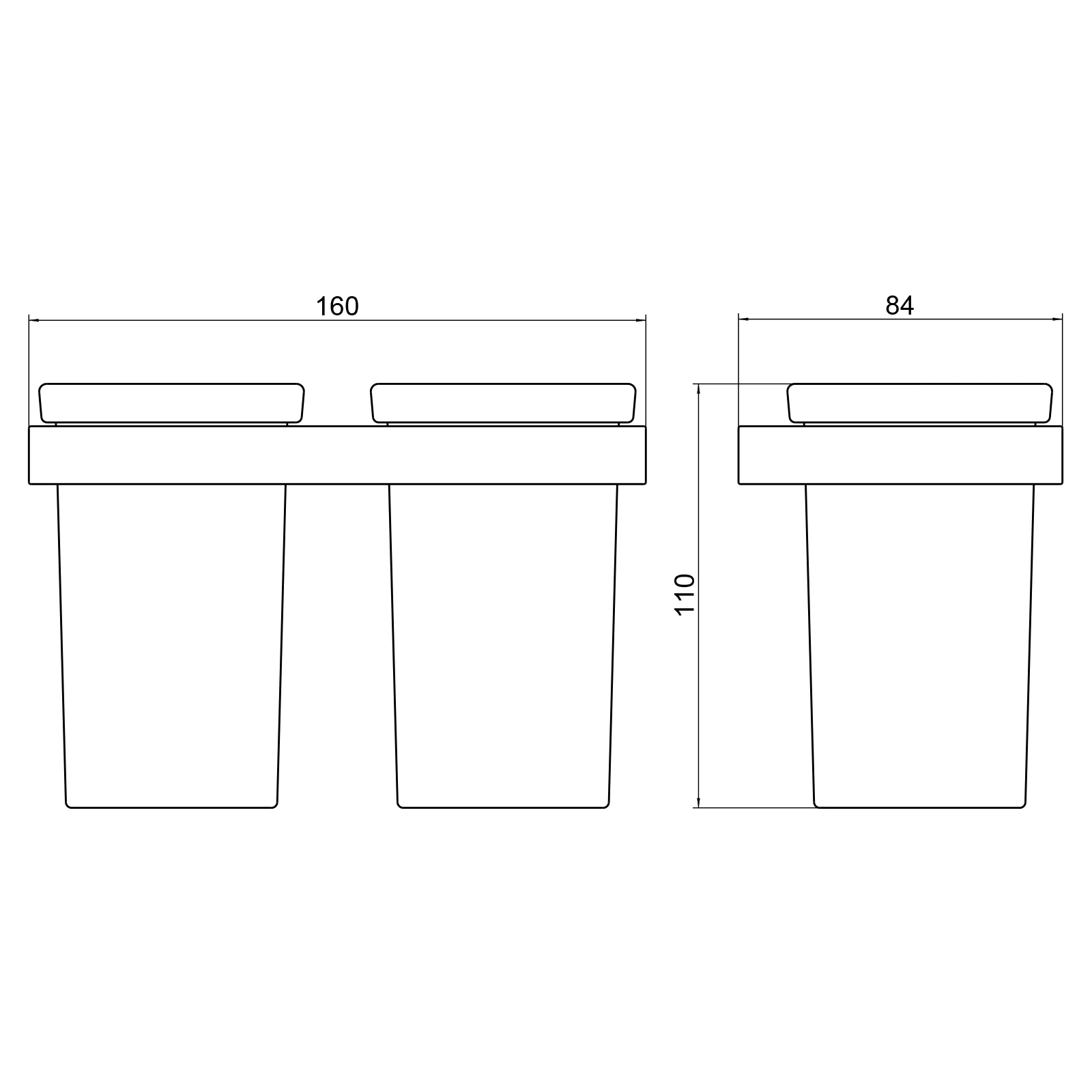 Приобрести стакан для зубных щеток двойной timo petruma 15234/03 черный