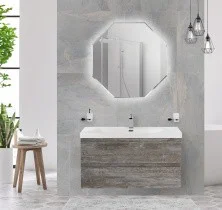 Cezares Тумба подвесная с раковиной MOLVENO 80 см Legno Grigio, серая MOLVENO-80-2C-SO-LG