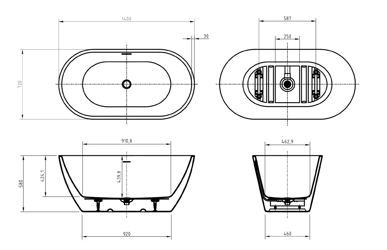 Приобрести belbagno акриловая ванна uno 140х72 см, белая uno bb701-1400-720-k