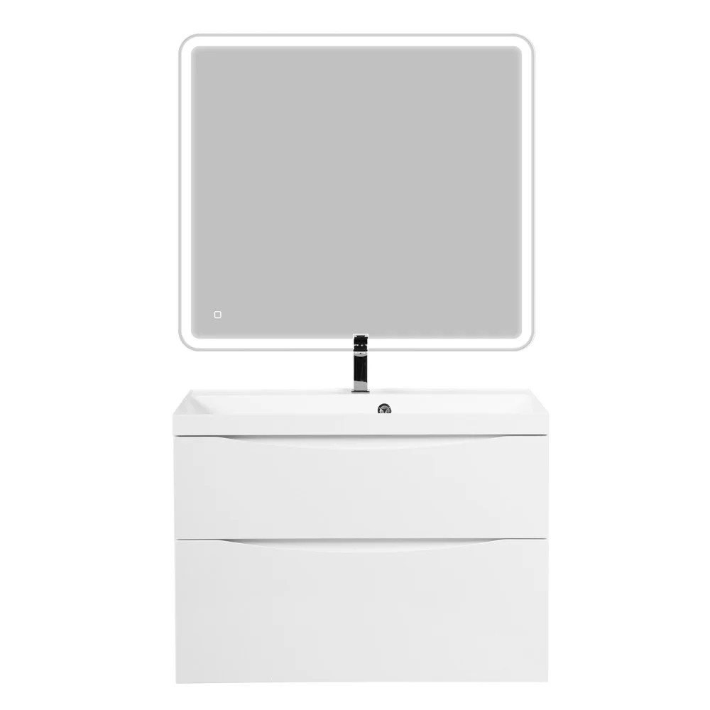 Приобрести belbagno тумба с раковиной marino-h60 90 см, подвесная bianco lucido, белая раковина