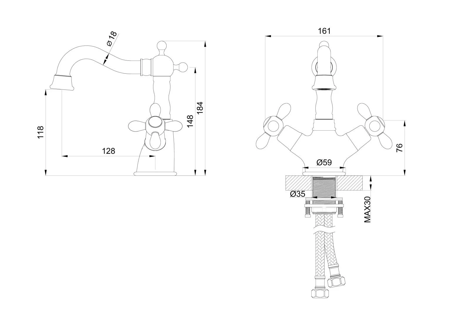 Приобрести смеситель для раковины wonzon & woghand retro, глянцевое золото (ww-88139020-pg)