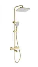 Душевая система с термостатом WONZON & WOGHAND STAY 2, Брашированное золото (WW-B3016-T1-BG)