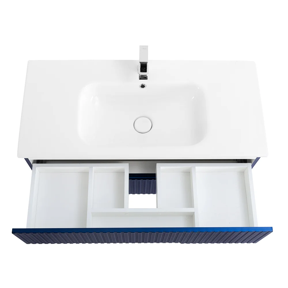 Приобрести cezares тумба подвесная с раковиной duet 80 см sapfiro, синяя duet-800-2c-so-spf-p