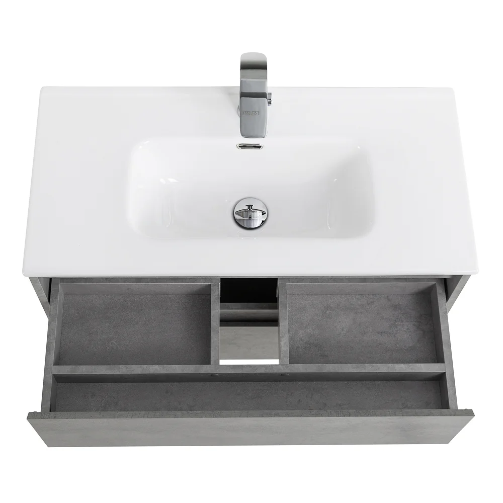 Приобрести belbagno тумба с раковиной kraft 39 80 см, подвесная cemento grigio, белая раковина