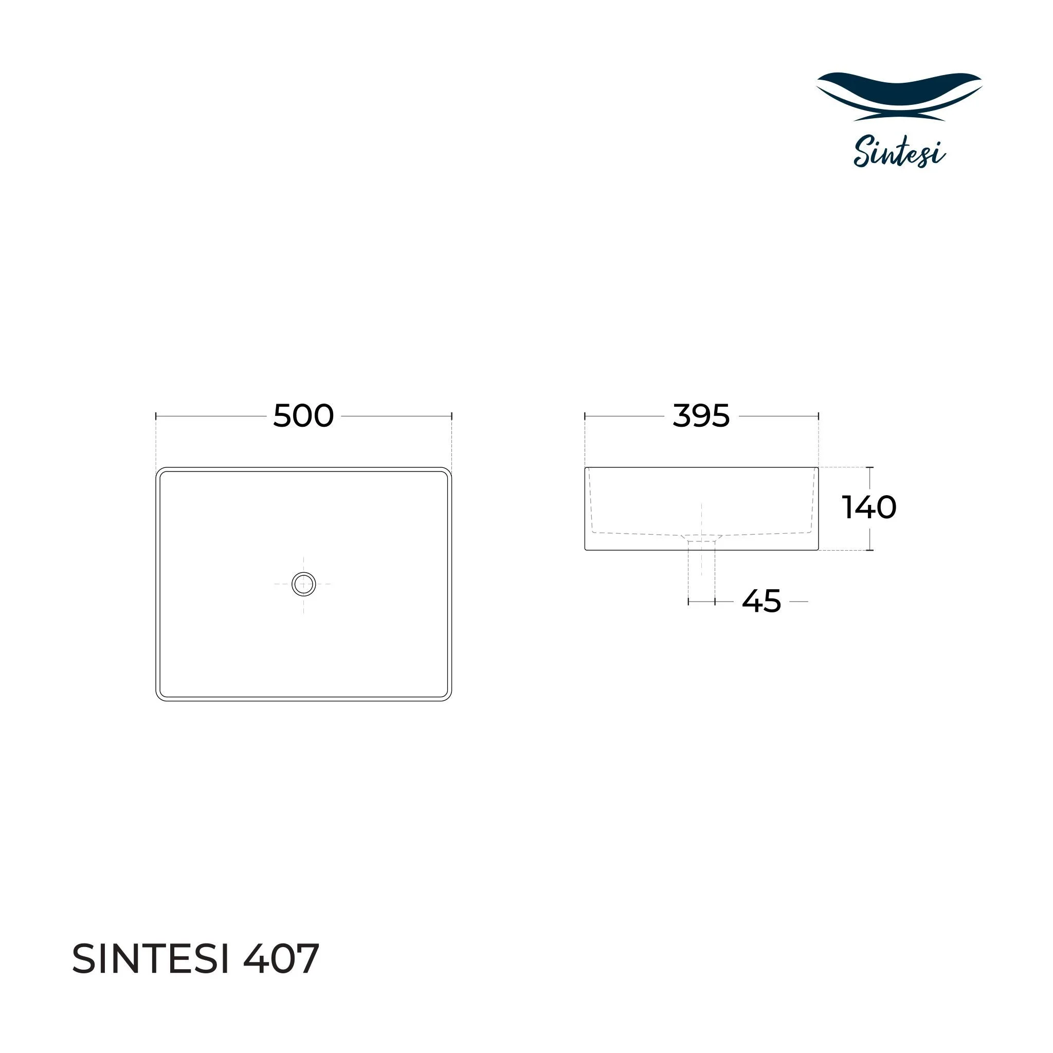 Приобрести sintesi раковина накладная 500х395 мм, белая, без отверстия под смеситель lvb-app-407