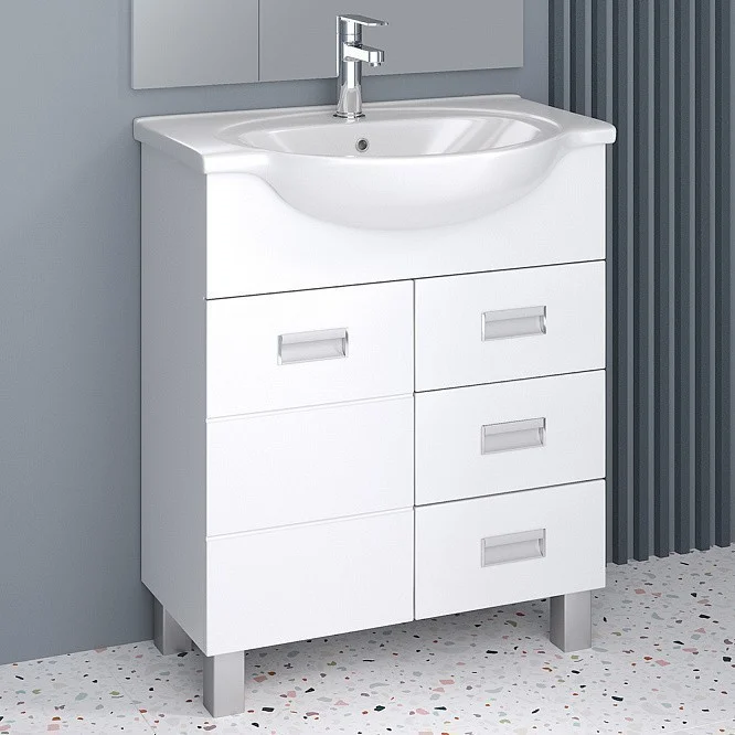 Приобрести aqua de marco тумба напольная с раковиной baltica 70см, белый 2070cbal