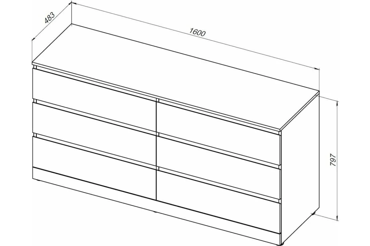 Приобрести aquanet комод сканди 160x48 см, дуб эдгрейн (6 ящиков)