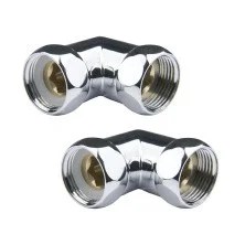 Комплект углового соединение Point для полотенцесушителя 1"х1" г/г, хром PN00003