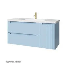 Caprigo Тумба с раковиной TERMIN-Smalty META 120 см, правая, голубая, эмаль