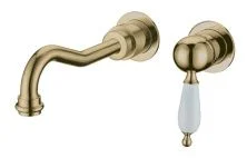 Boheme Смеситель для раковины Medici Ripresa, настенный, бронза\белый 307