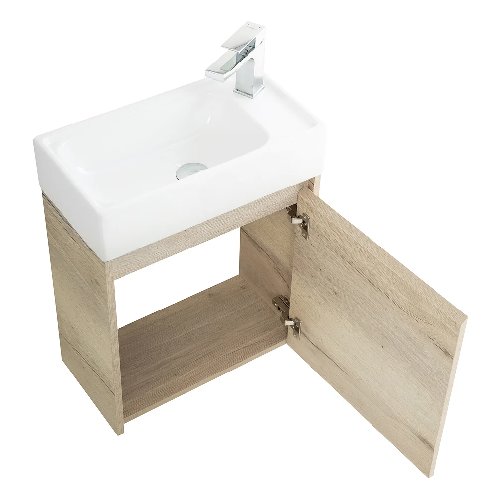 Приобрести belbagno тумба с раковиной kraft mini 50 см, подвесная rovere galifax bianco правосторонняя, белая раковина