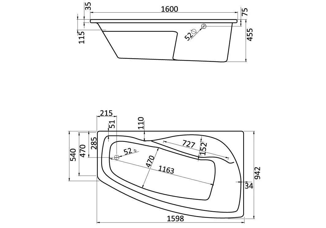 Приобрести ванна акриловая santek майорка xl асимметричная 160х95 правосторонняя, белая 1-wh11-1-990-r