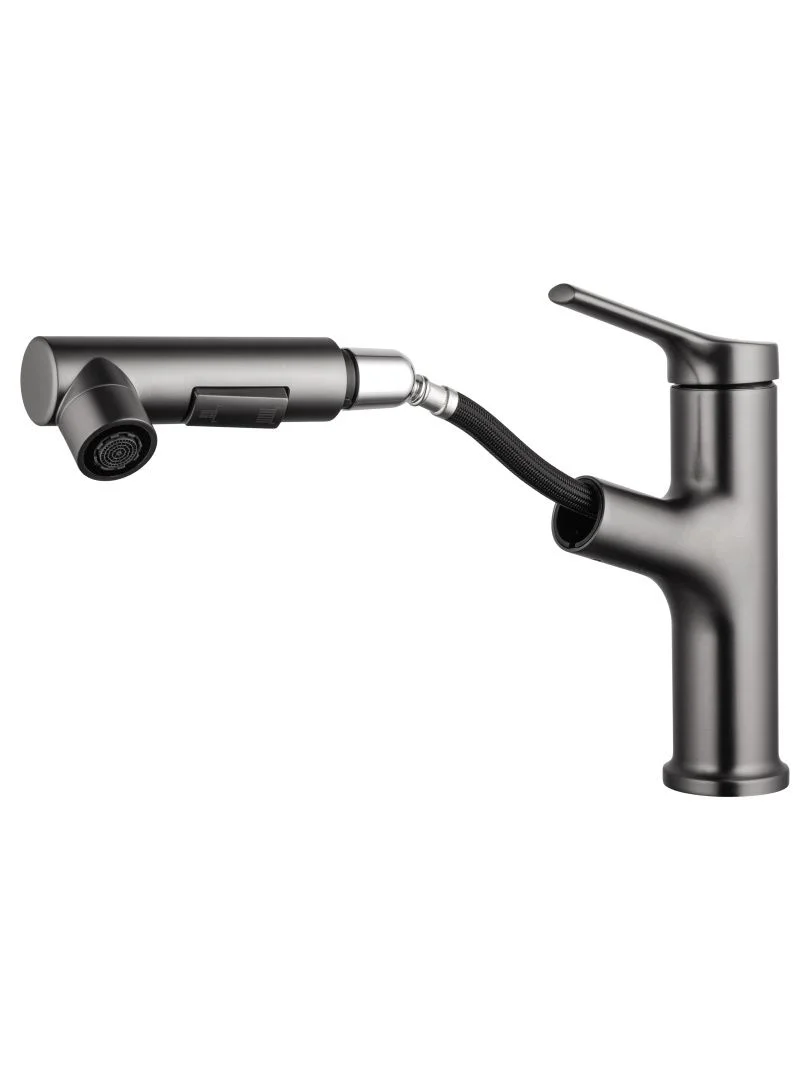 Приобрести смеситель для раковины с выдвижным изливом wonzon & woghand, темный графит (ww-a40862-bgg)