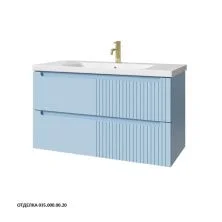 Caprigo Тумба с раковиной TERMIN-Smalty META 100 см, голубая, эмаль