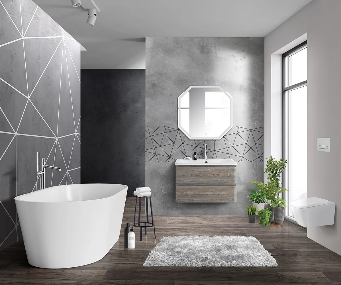 Приобрести belbagno тумба с раковиной albano 90 см, подвесная pino scania, белая раковина